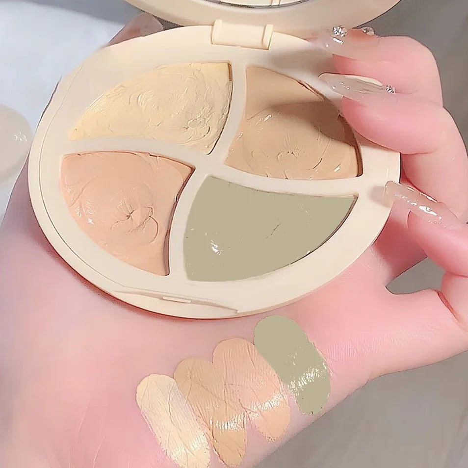 4 in 1 waterproof concealer palette, long-lasting moisturizing natural, creamy texture, covers blemishes/dark circles/acne Beauty World Shop