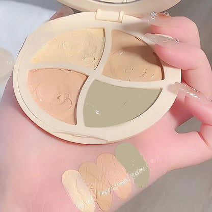 4 in 1 waterproof concealer palette, long-lasting moisturizing natural, creamy texture, covers blemishes/dark circles/acne Beauty World Shop