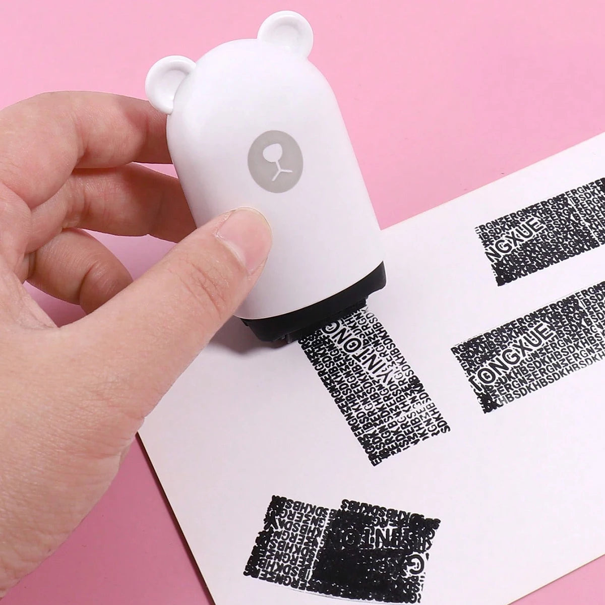 1 Cute Bear Shaped Roller Stamp, Study Notebook Typos Cover Graffiti Fashion Stamp, Personal Privacy Graffiti Daily Necessities Beauty World Shop