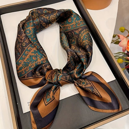 60Colors Luxury Scarf Women 70*70Cm Silk Feel Square Hair Wrapping Foulard Satin Shawl Big Size Head Bandana Hijab Handkerchief Beauty World Shop