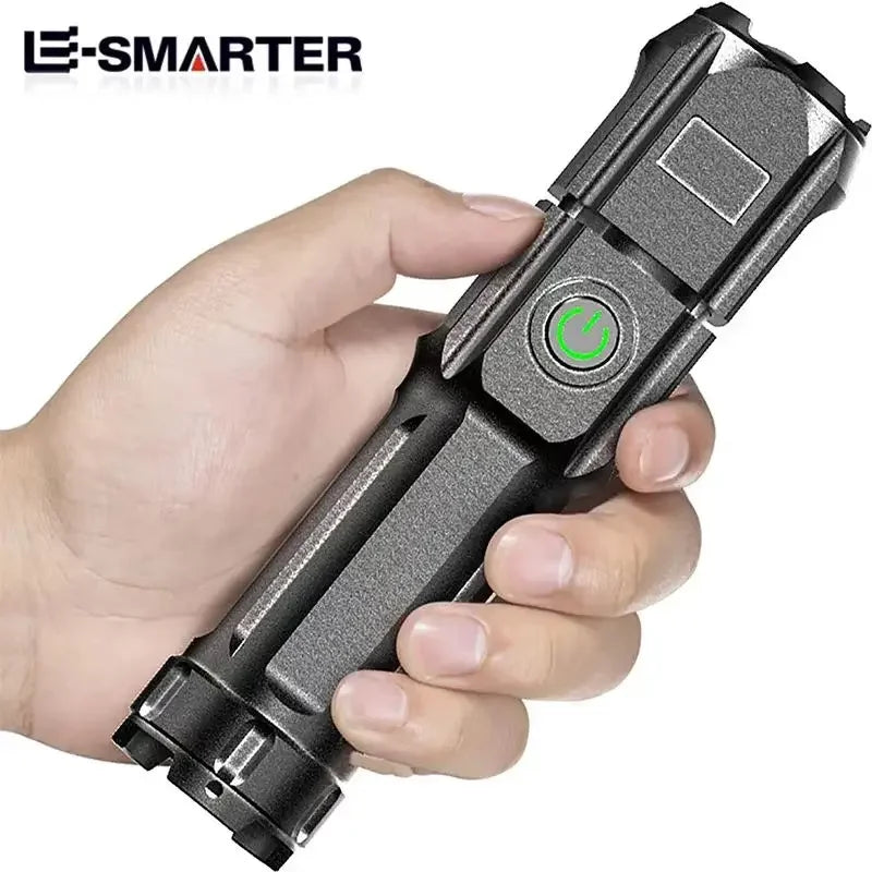 Powerful LED Flashlight Rechargeable USB Waterproof Zoom Fishing Hunting Camping 100,00 Lumen Tactical Flashlight LED Torch Beauty World Shop