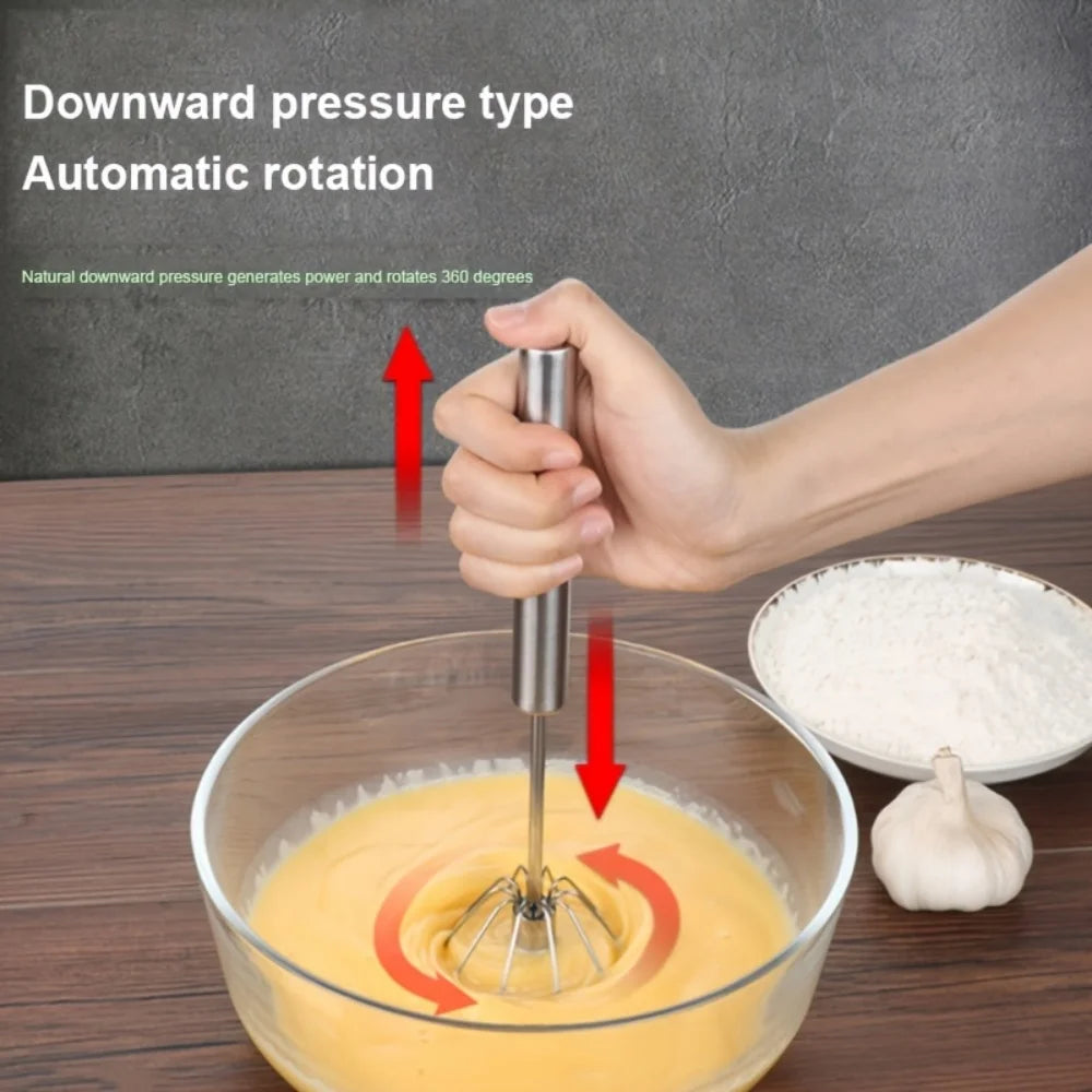 Stainless Steel Egg Beater Durable Semi-Automatic Mixer for Effortless Egg Cream Mixing Stirring and Beating for Kitchen Baking Beauty World Shop