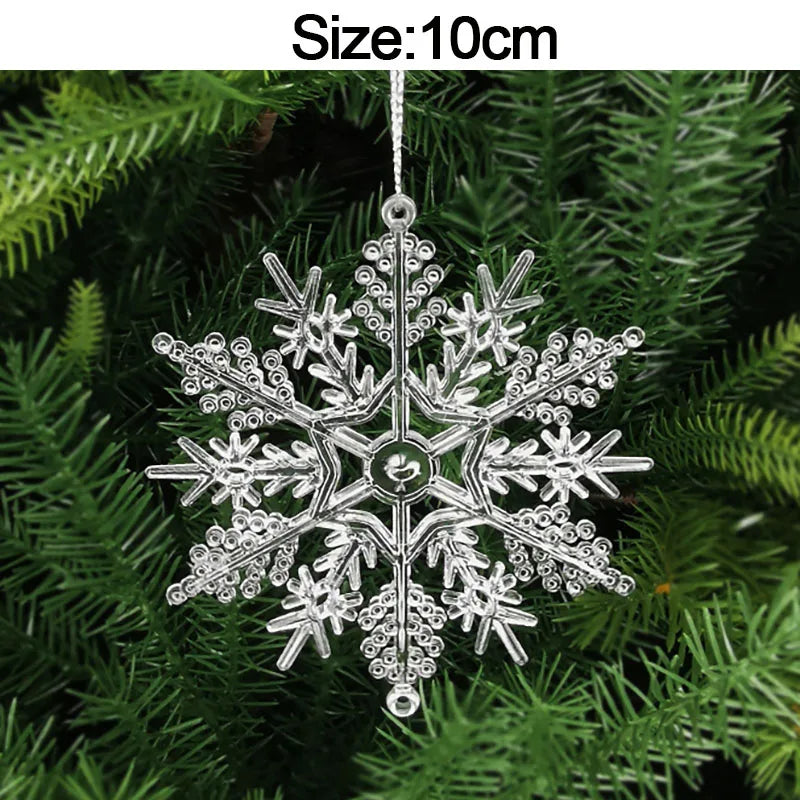 5pcs Christmas Home Decorations Crystal Acrylic Ornaments Snowflake Elk Xmas Tree Hanging Pendants Navidad 2025 New Year Gift Beauty World Shop