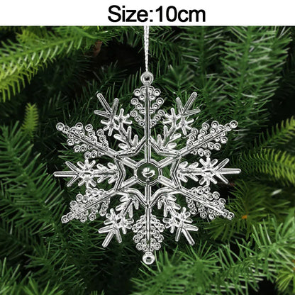 5pcs Christmas Home Decorations Crystal Acrylic Ornaments Snowflake Elk Xmas Tree Hanging Pendants Navidad 2025 New Year Gift Beauty World Shop