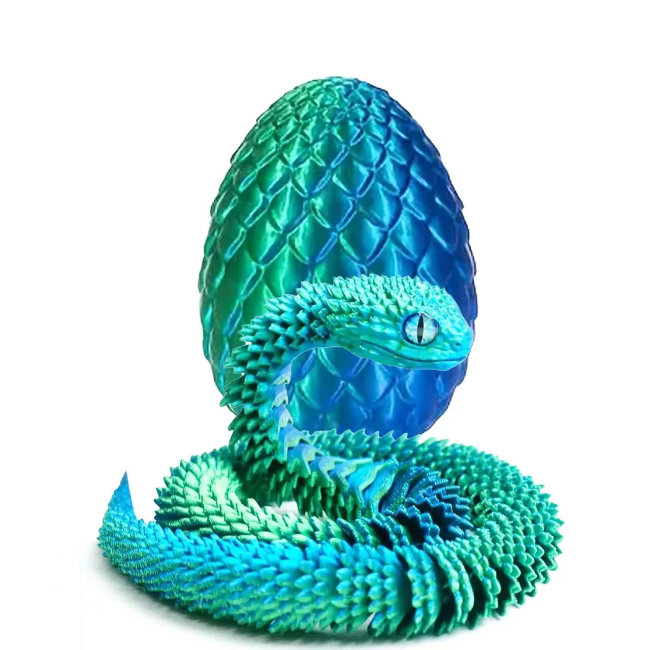 4pcs/set 3D printed snake surprise egg decoration, flexible joints, the best gift for 3D printing enthusiasts Beauty World Shop