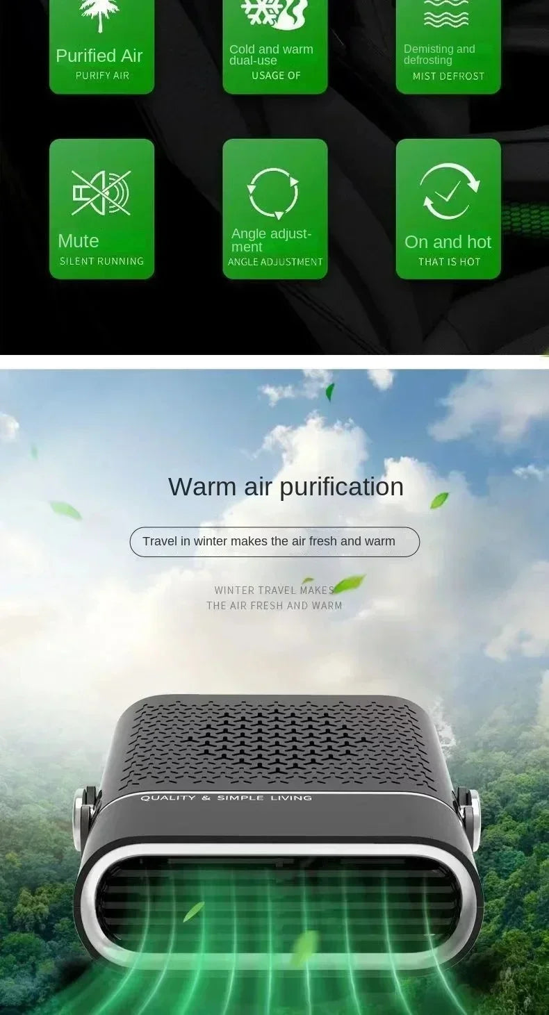 Car Heater Portable Car 24v Heater Windshield Automatic Defogging Defrost Fast Heater 12v Household Electric Heater 2026 New