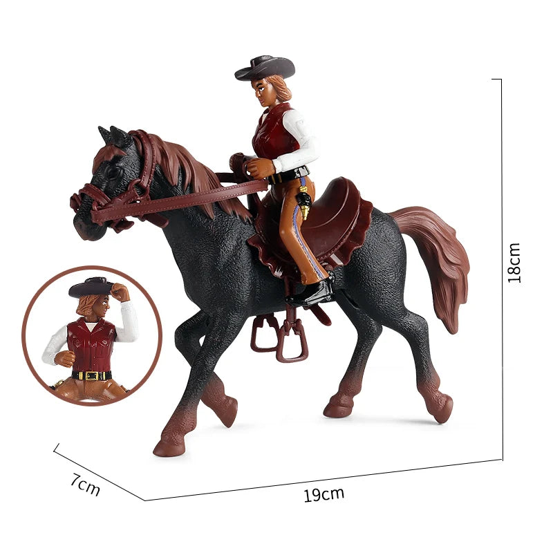 Oenux Farm Stable House Model Action Figures Emulational Horseman Horse Animals Playset Figurine Cute Educational Kids Toy Gift Beauty World Shop