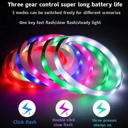 New Led Luminous Dog Collar PVC Waterproof , For Large Medium Small Dogs Collar Usb Light Night Safety Pet Glowing Accessories Beauty World Shop