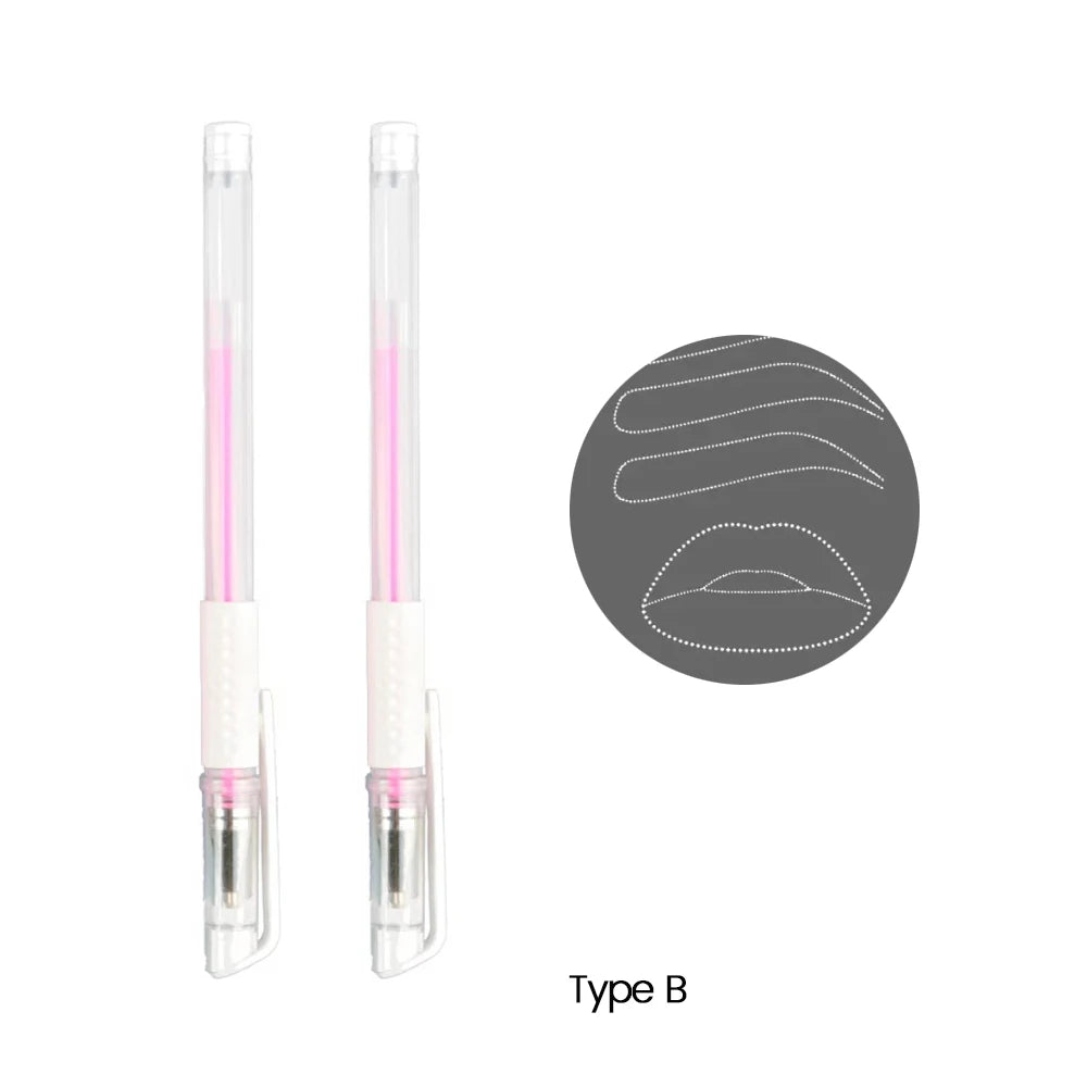 2PCS Eyebrow Marker Pen Microblading Surgical Skin Permanent Make up Supplies White Surgical Scribe Tool Tattoo Accessories Pens Beauty World Shop