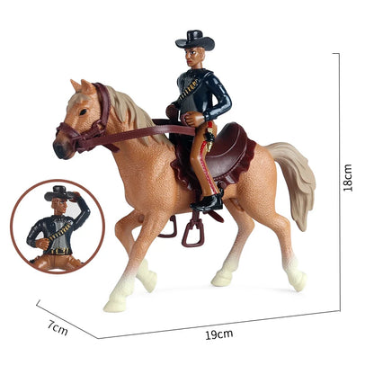 Oenux Farm Stable House Model Action Figures Emulational Horseman Horse Animals Playset Figurine Cute Educational Kids Toy Gift Beauty World Shop