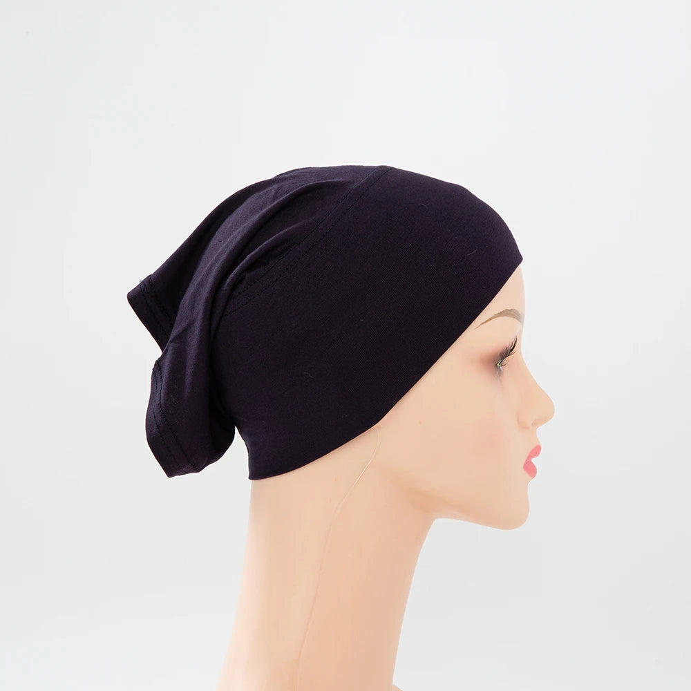 56colors Fashion Women Inner Hijab Tube Muslim Cap Bonnet Plain Islamic Underscarf Bamboo Jersey Undercaps Beauty World Shop