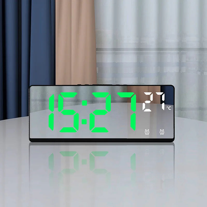 Creative Number Clock Color Nightlight Temperature Calendar Alarm Clock LED Large Number Electronic Clock Backlight Home Decor Beauty World Shop