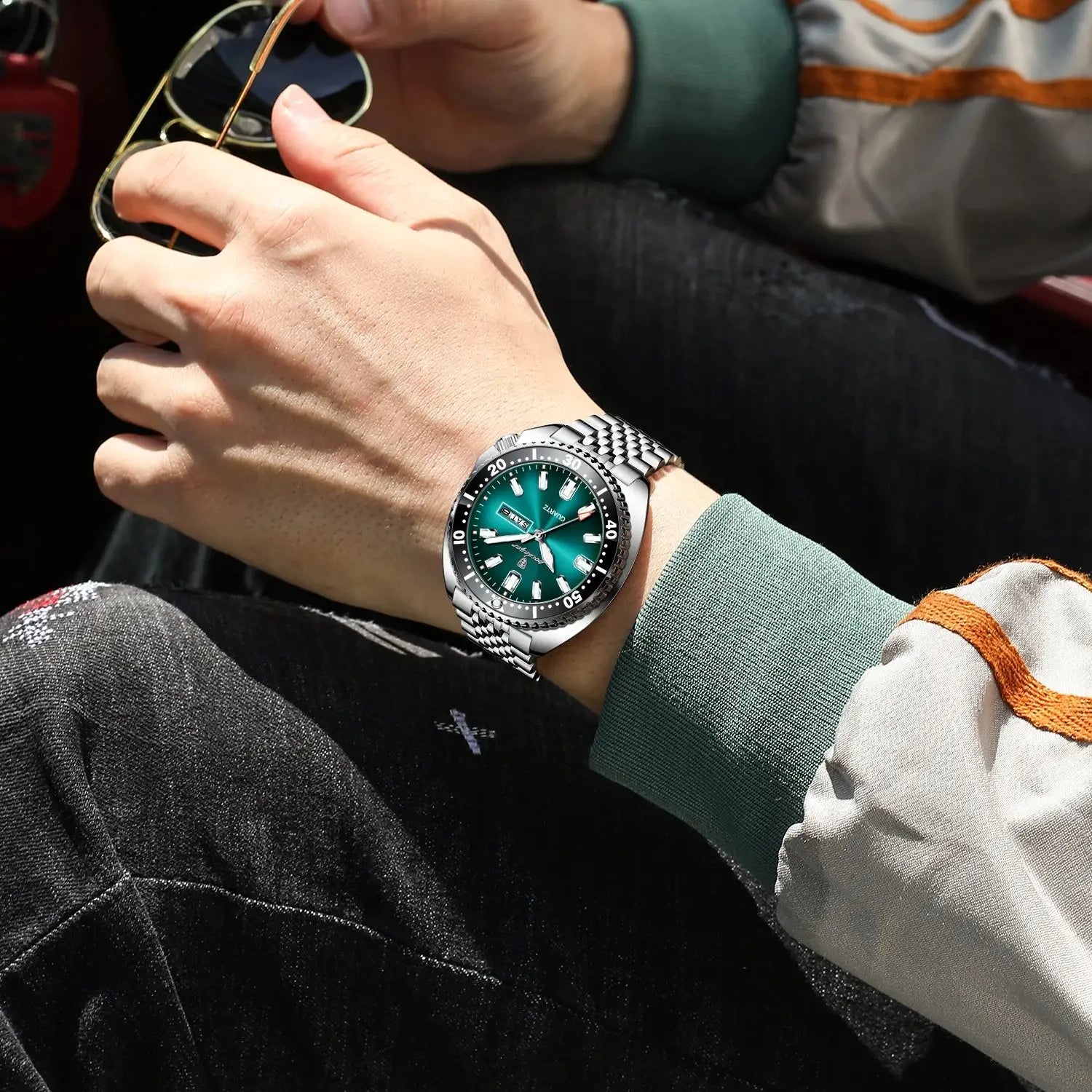 POEDAGAR Luxury Business Men Watch Date Week Waterproof Luminous Man Wristwatch Sport Stainless Steel Quartz Men's Watches Reloj Beauty World Shop