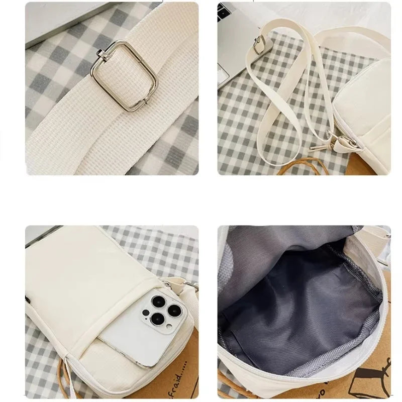 New Fashion Simple Casual Shoulder Messenger Bag, Women's Portable Mobile Phone Bag, Vertical Coin Key Bank Card Shoulder Bag Beauty Trend Shop