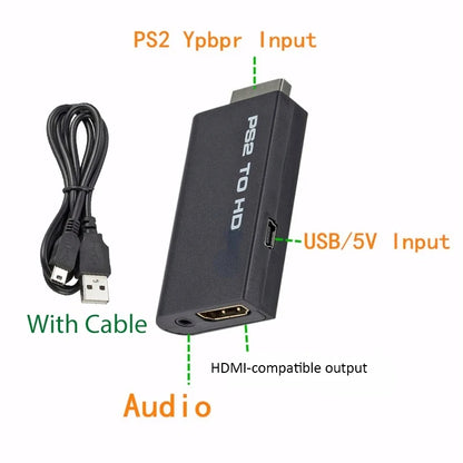 Hdmi To Ps2 Compatible Converter Adapter Audio And Video With 3.5mm Audio Cable Supports Pc All Ps2 480i 480p 576i Display Modes Beauty World Shop