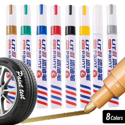 3mm 10p Colorful 8 Colors Permanent Paint Marker Waterproof White Markers tire tread rubber fabric Paint metal Paint Marker Pens Beauty World Shop