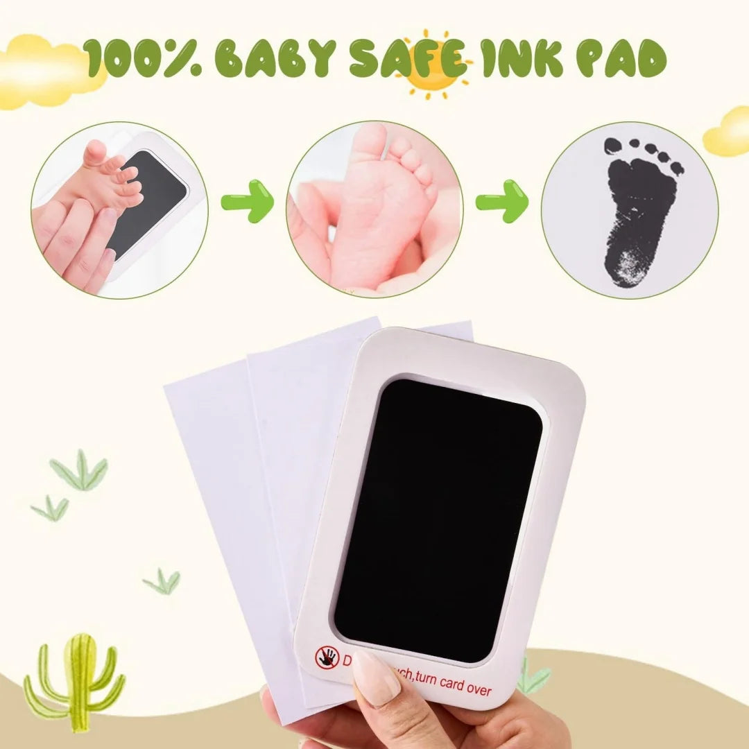 Baby Handprint and Footprint Kit Safe Non-Toxic Ink Pads Clean Inkless Touch Pet Paw Print Ink Kits with Beauty Fashion