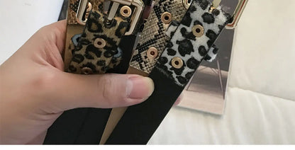 Hot Sale New Fashion Customized PU Leather Leopard Snake Print Slim Belt For Women Beauty World Shop