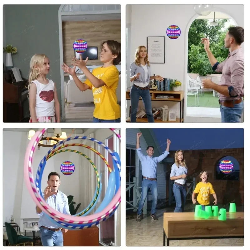 Flying Ball Children's Hand Controlled Color LED Cosmic Globe 360 ° Rotating Suspension Ball Suitable for Indoor and Outdoor Toy Beauty Fashion