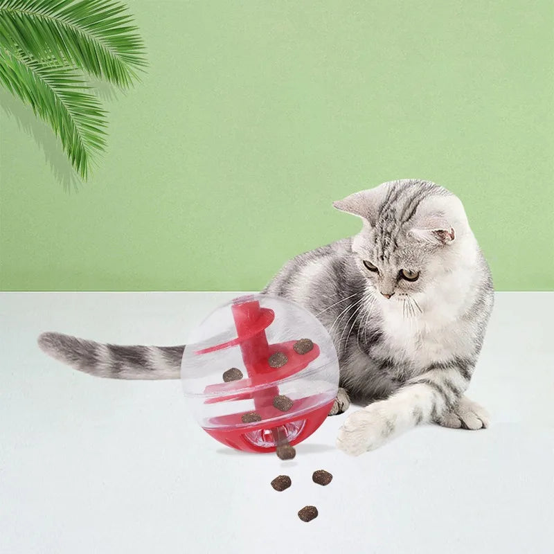 Cat Leak Eat Spiral Ball Educational Toys Resistant Bite Training Eat Play Dual Use Round Not Pouring Fun Food Leak Pet Supplies Beauty World Shop