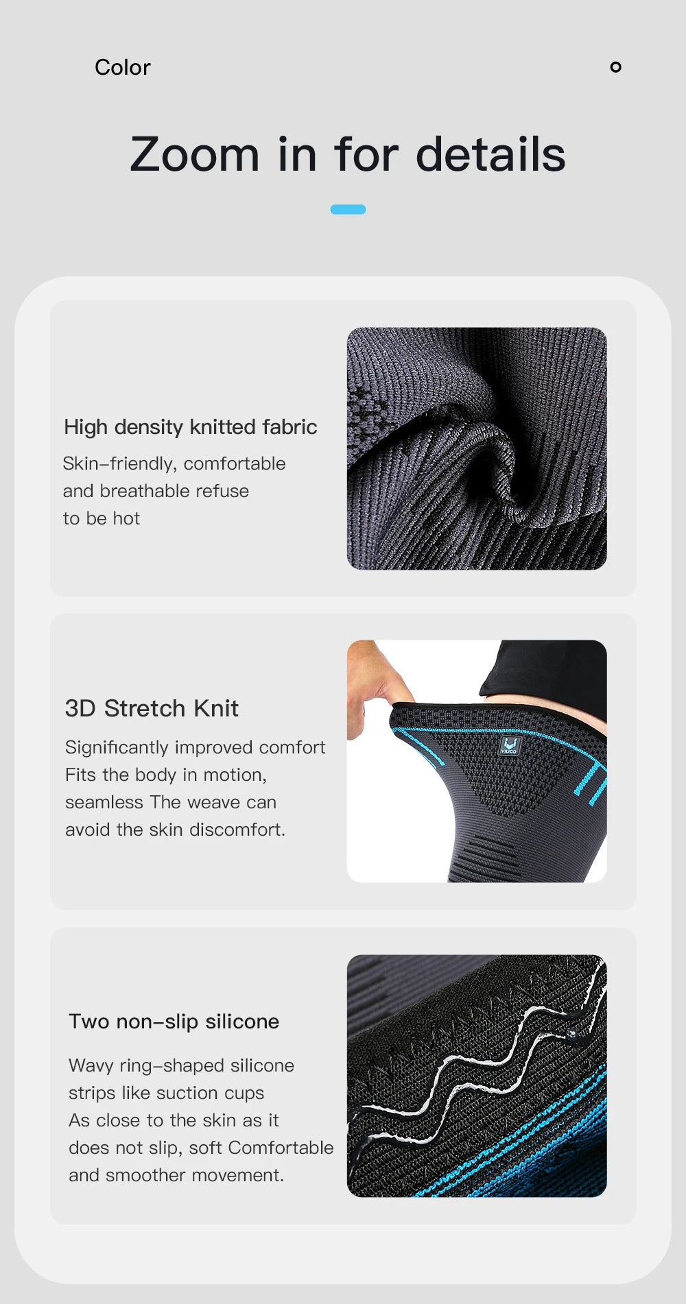 1 Pcs Compression Knee Support Sleeve Elastic Breathable Knee Pads Brace Springs Gym Sports Protector Basketball Volleyball Run Beauty World Shop