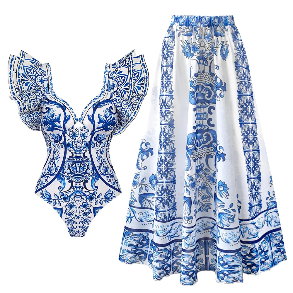 2026 New Sexy Ruffle Bikini Set Printed Brazilian Biquini Women Swimwear Skirt Bathing Suit Girls Summer Beachwear Dress Beauty World Shop