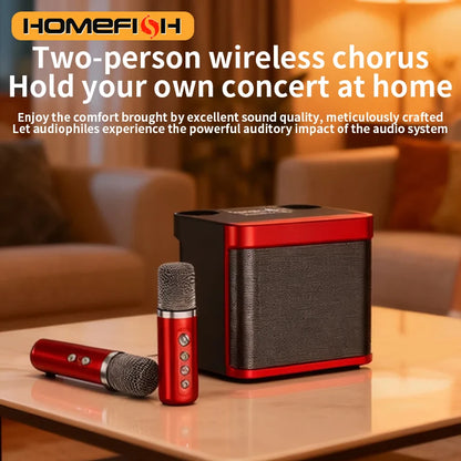 YS203 Portable Bluetooth Speaker, dual-microphone wireless Karaoke all-in-one machine, outdoor family party Bluetooth speaker