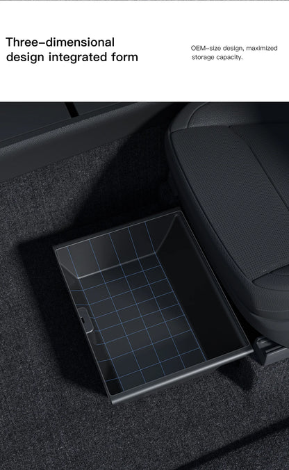 YZ For Tesla Model Y Juniper 2026 Underseat Storage Box Seats Drawer TPE Hidden Storage Tray Push Pull Car Organizer Accessories Beauty World Shop