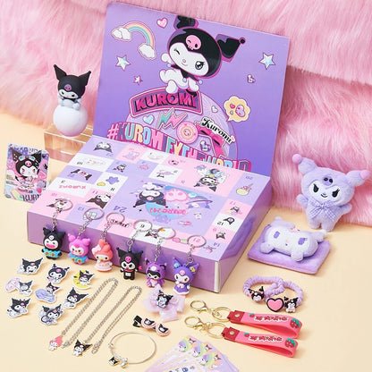 Cute Kuromi Cinnamoroll Melody Christmas Advent Calendar Kawaii Random Figure Ornament Anime Cartoon Keychain Kids Toy Gift Beauty World Shop