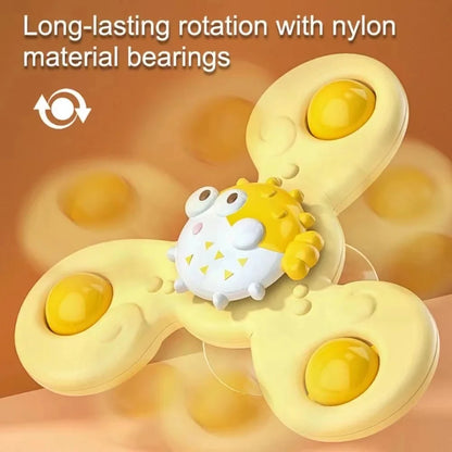 3Pcs/Set Baby Bath Toys Funny Bathing Sucker Spinner Suction Cup Cartoon Rattles Fidget Educational Toys For Children Boys Beauty Fashion