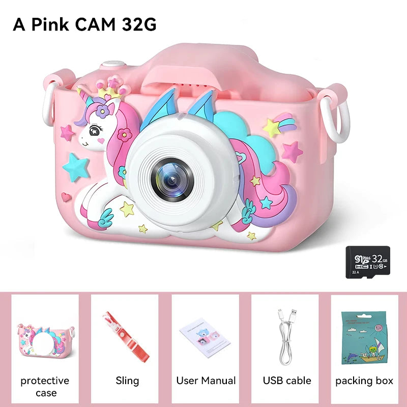 Christmas Children Camera HD 1080P Toddler Digital Video Camera 2.0inch Kids Camera with Silicone Cases Toys for Christmas Gifts Beauty Fashion