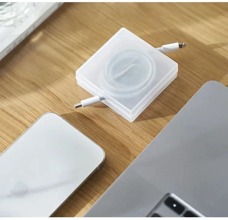 Portable Transparent Cable Organizer Cord Management Usb Cable Winder Retractable Phone Holder Charger Wire Storage Protector Beauty Trend Shop