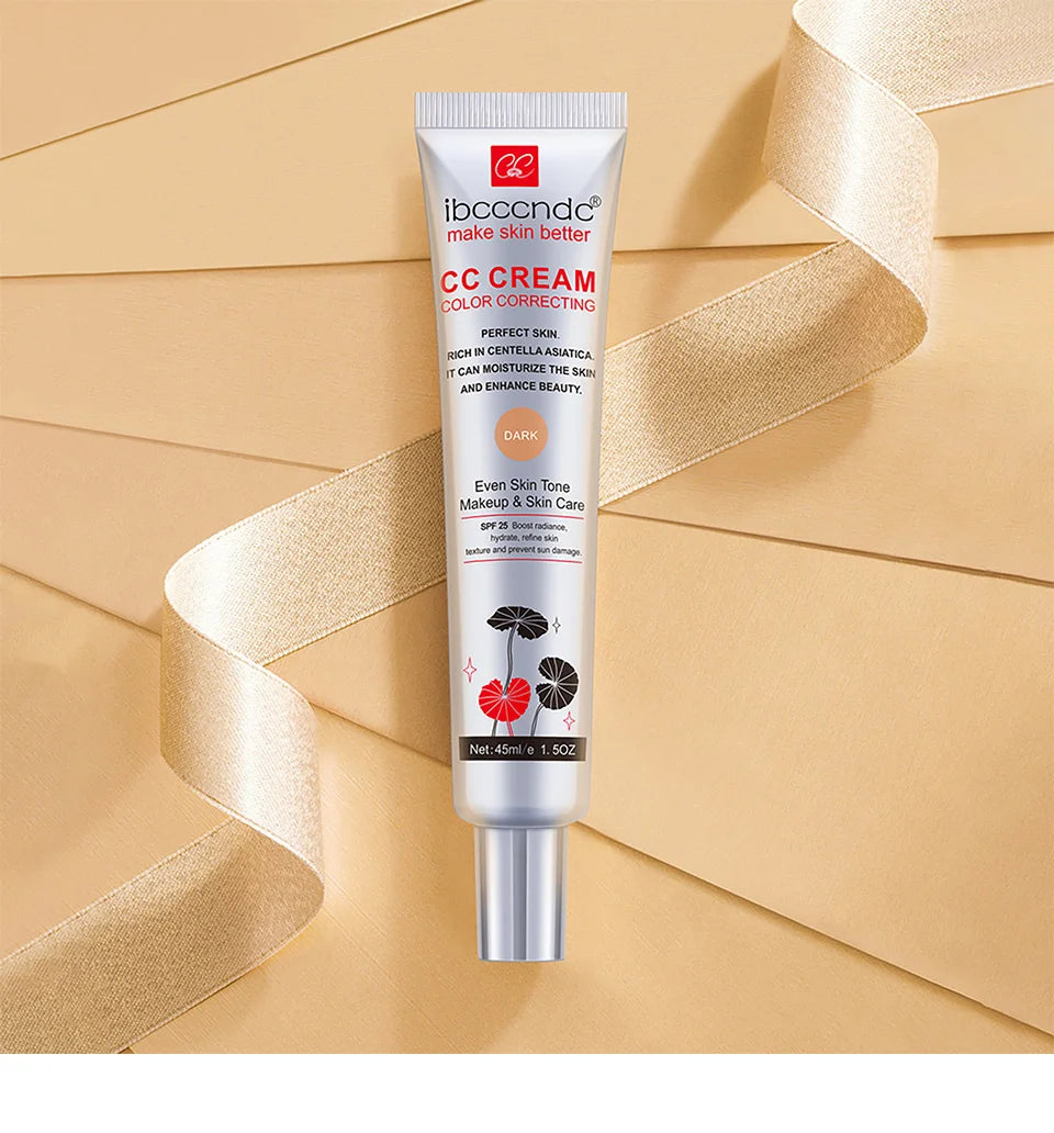 45ml Color Correcting CC Cream Facial Centella Asiatica Repair BB Cream Natural Concealer Whitening Liquid Foundation Cosmetics Beauty World Shop