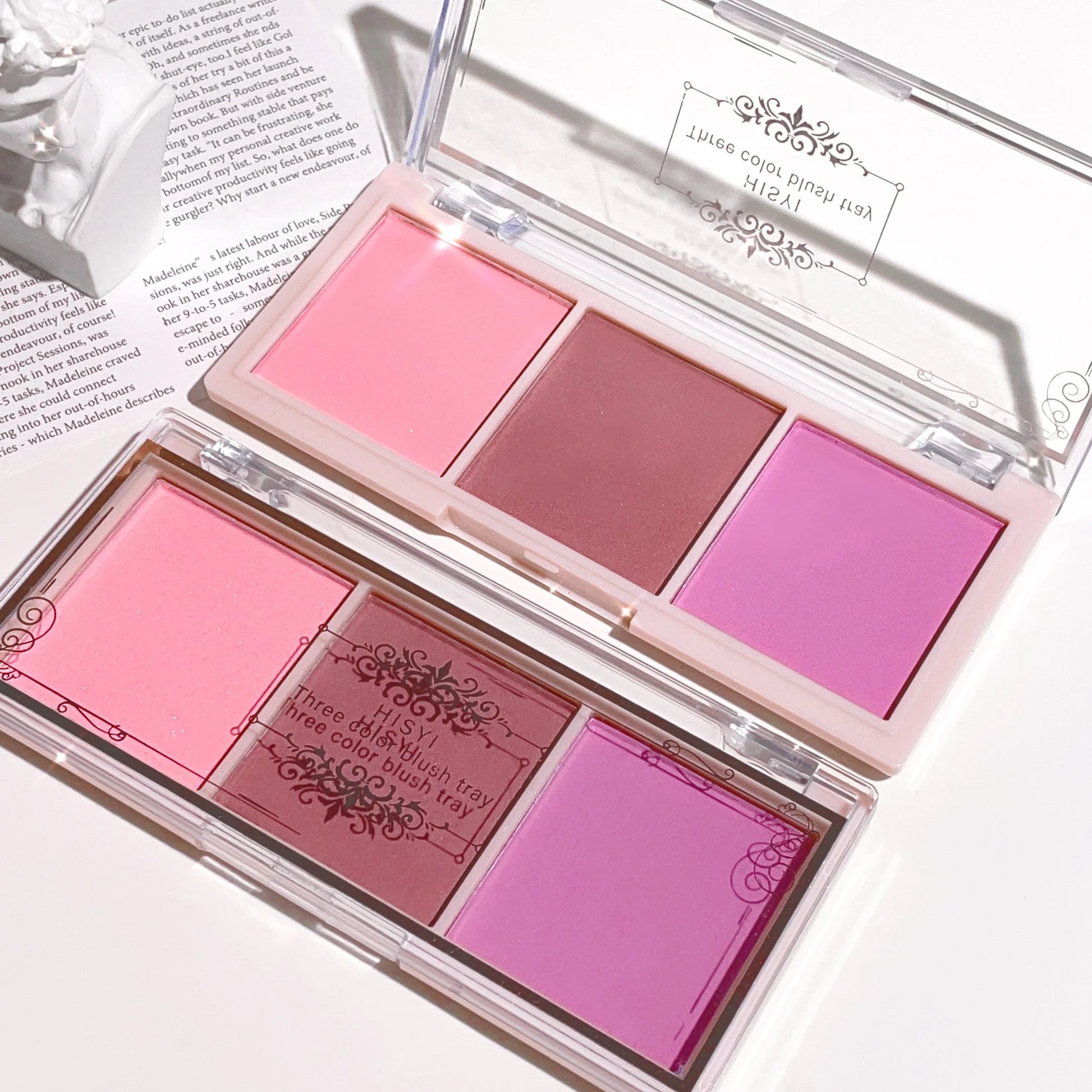 3-Color Cheek Red Plate Nude Makeup Natural Matte Milk Tea Orange Eye Shadow Makeup Lasting High Color Rendering Invisible Beauty World Shop