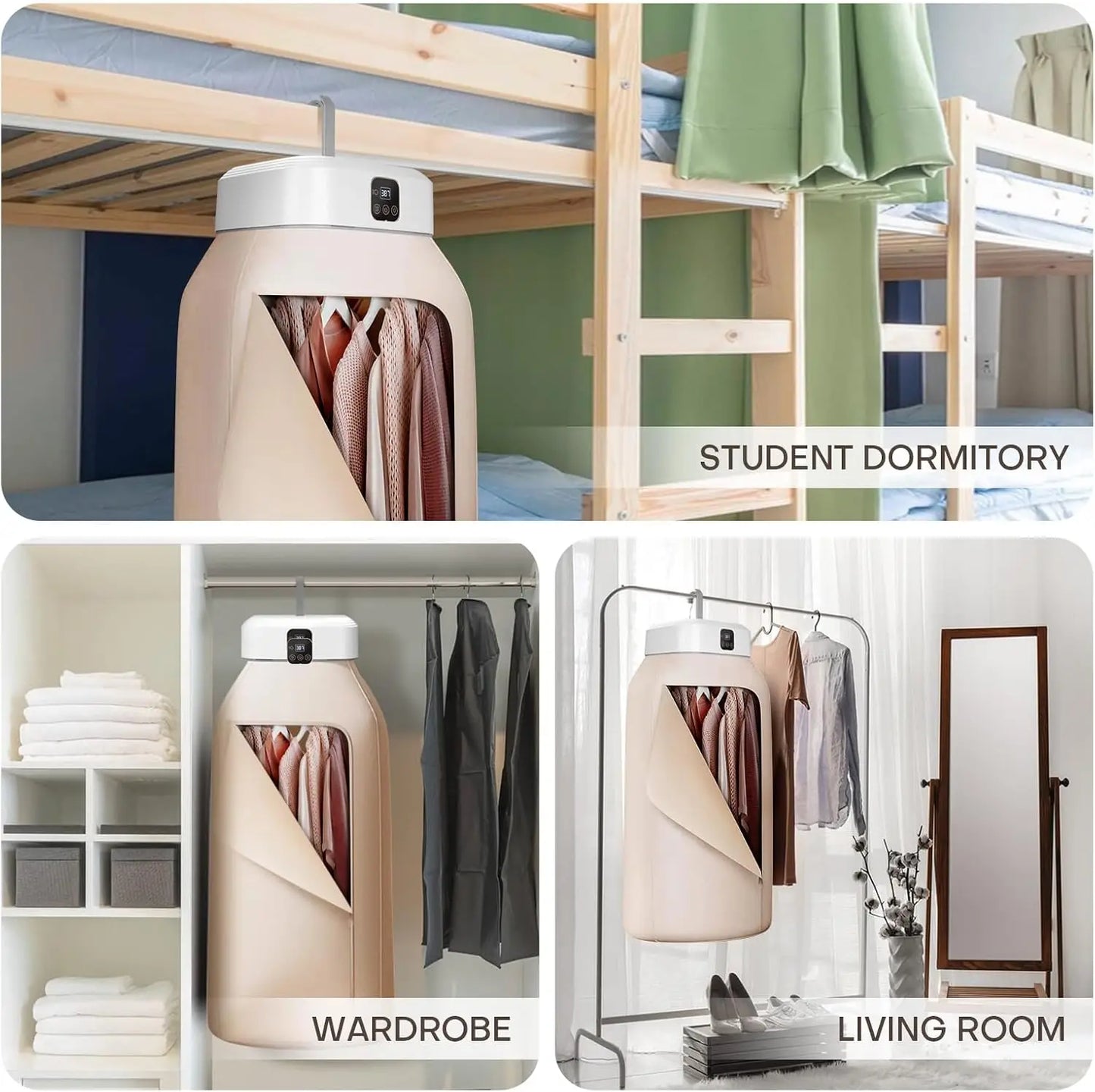 Portable Multifunctional Dryer Electric Clothes Dryer Low-noise Foldable Laundry Dryer Warm air Heating clothing and timing mode
