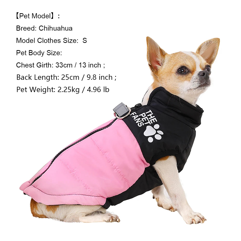 Warm Dog Coat for Small Medium Dogs Cat Autumn Winter Reflective Print Puppy Jacket Costume Chihuahua Pug Dachshund Pet Clothing
