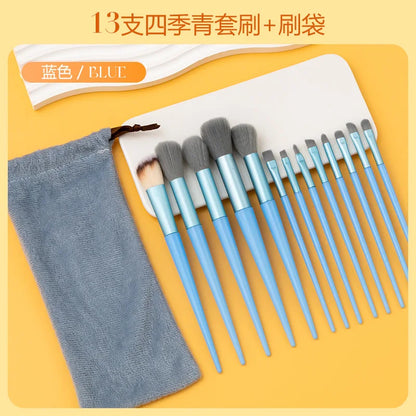 13purpleflower holly leaf makeup brush suit soft hair face powder highlight blush brush eye shadow brush full set of beauty tool Beauty Fashion