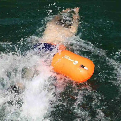 Swimming pool Buoy Tow Floats Inflatable Life Saving Swim Buoy PVC Inflated Air Drying Bag Drift Bag  pool accessory Open Water Beauty World Shop
