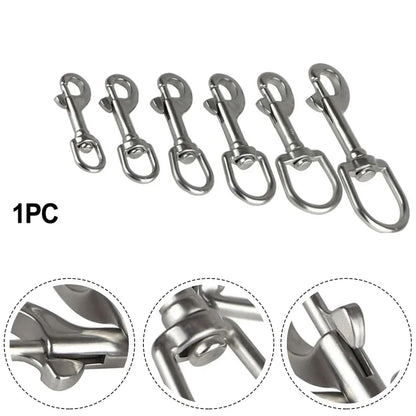 1PCS 316 Stainless Steel Diving Swivel Bolt Snap Spring Hook Clip For Scuba Diving Pet Leash Flag Stainless Steel Oval Swivel Beauty World Shop