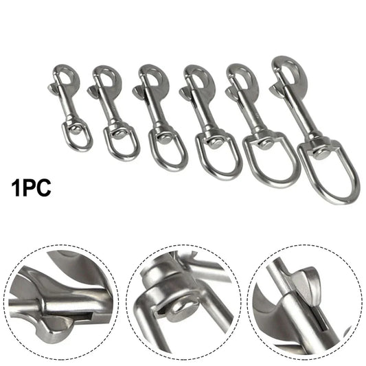 1PCS 316 Stainless Steel Diving Swivel Bolt Snap Spring Hook Clip For Scuba Diving Pet Leash Flag Stainless Steel Oval Swivel Beauty World Shop