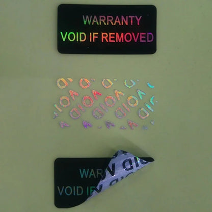 100Pcs Bar code warranty void stickers Dumb silver PET security labels with serial number waterproof tamper proof seal label Beauty World Shop
