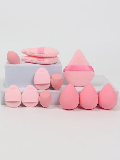 12-Piece All-Purpose Makeup Sponge Set, Made of 3 Loose Powder Puffs, 3 Mini Air Cushion Puffs, 3 Beauty Eggs and 3 Mini Beauty Beauty World Shop