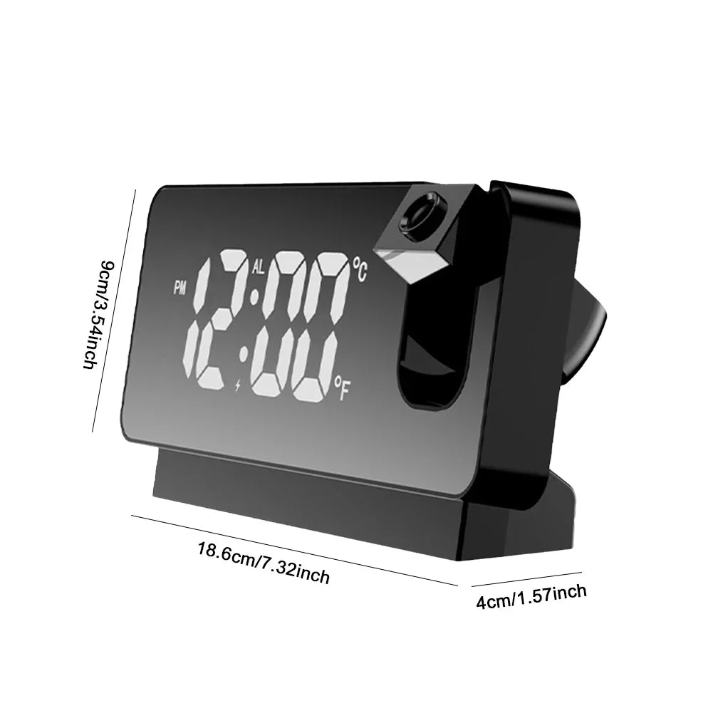 Advanced Digital Alarm Clock with 180 Degree Ceiling Projector and LED Display Perfect for Bedroom and Office Use Beauty World Shop