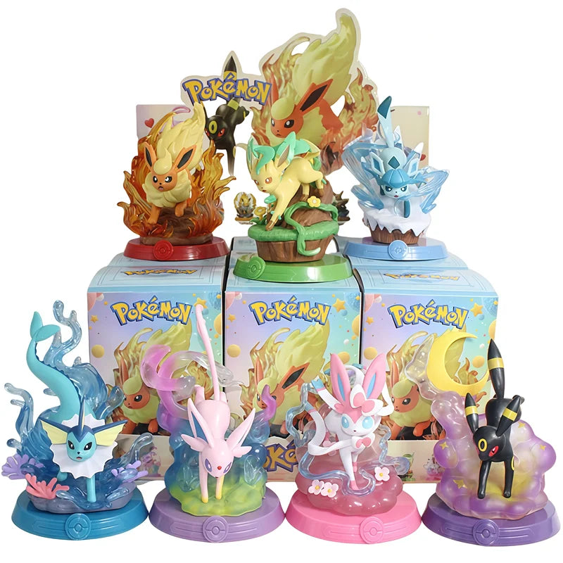 Pokemon Eeveelution Espeon Sylveon Glaceon Leafeon Vaporeon Umbreon Flareon Anime Figure Model Blind Box Toys Birthday Gifts Beauty World Shop