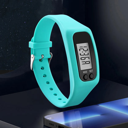 LED Pedometer Bracelet Walking Running Pedometer 12/24H Time Display Silicone Step Tracker Fitness Watch for Outdoor Sports Beauty World Shop