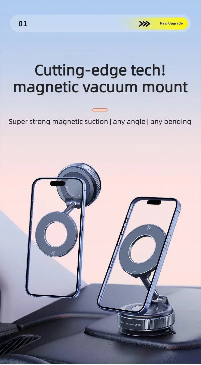 MagSafe Car Phone Mount, Ultra-Stable Magnetic Holder, 360° Rotation for IPhone Android Sleek Minimalist Dashboard Stand Beauty World Shop