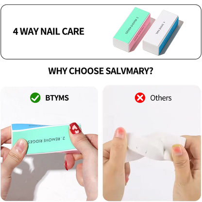 Professional 4 Ways Nail Buffing Block Manicure Pedicure Tool Emery Board Nail Art Care Buffing Buffer Sanding Files Beauty World Shop