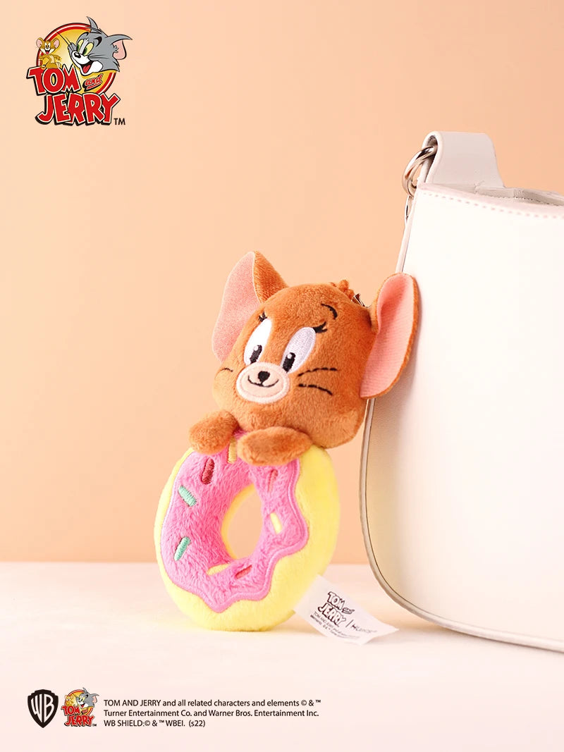 Original Tom and Jerry Plush Keychains Cosplay Cheese Toast Bagel Cake Jerry Hamburger TOM Lovely Cute Gift Toy Toy Beauty World Shop