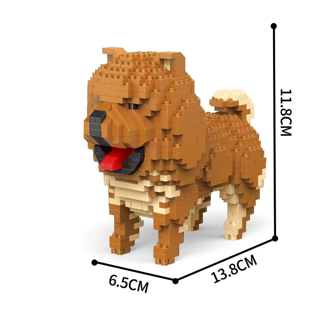 KNEW BUILT Dog Model Mini Building Block Toys Set for Kid Boy Girls Adult Beginner Teddy Hughes Corgi Collie Pet Style Bricks Beauty World Shop
