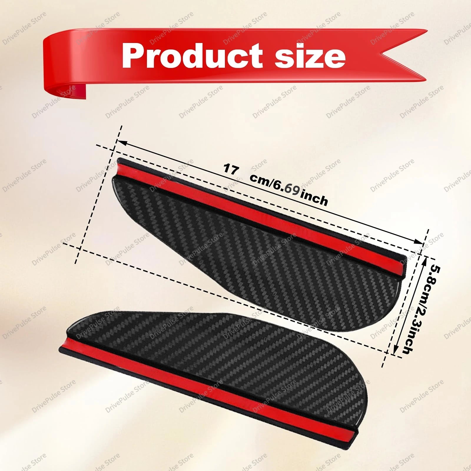 2PCS Carbon Fiber Rearview Mirror Rain Guards - Anti-Glare Sun Visor Cover for Clear Vision, Universal Car Mirror Accessories Beauty World Shop